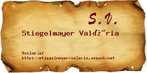 Stiegelmayer Valéria névjegykártya